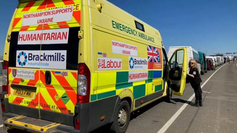 Ambulances arrive in Ukraine after 1,200-mile trip