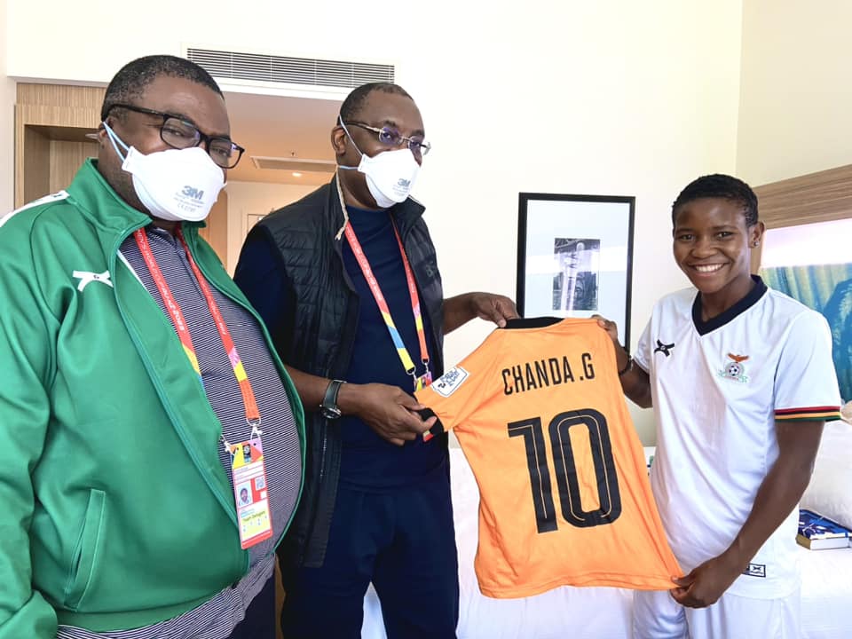 FAZ President Andrew Kamanga Visits Injured Copper Queens Vice-Captain Grace Chanda