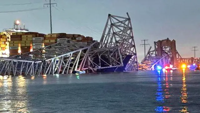 Maryland bridge collapses after being hit by cargo ship