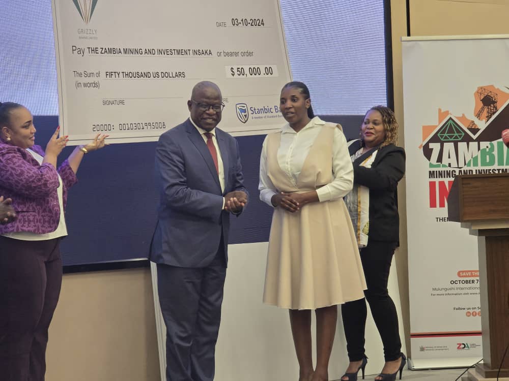 Grizzly Mining Limited contributes US$50,000 to support Zambia’s first Mining and Investment Insaka